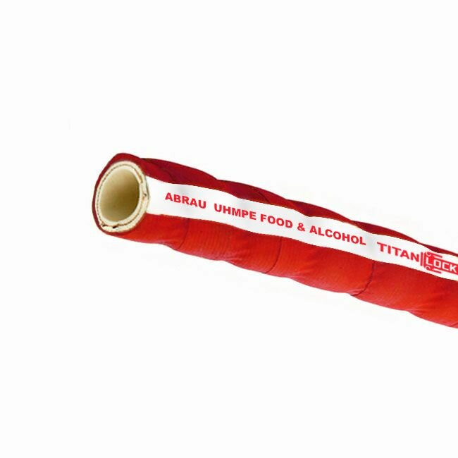 фото Рукав для спиртов пищевой гофрированный ABRAU (красный), вн. диам. 32 мм, -40C, UHMWPE, нап-всас., TL032AR TITAN LOCK, 5м