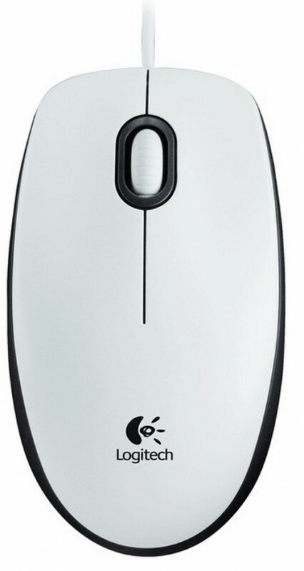 Мышь проводная Logitech B100 910-003360, 800dpi, Белый