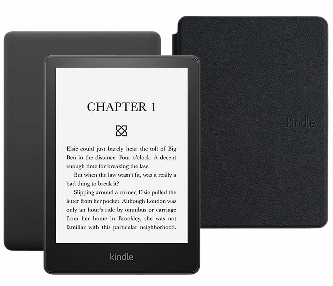 Электронная книга Amazon Kindle PaperWhite 2021 8Gb black Ad-Supported с обложкой ReaderONE