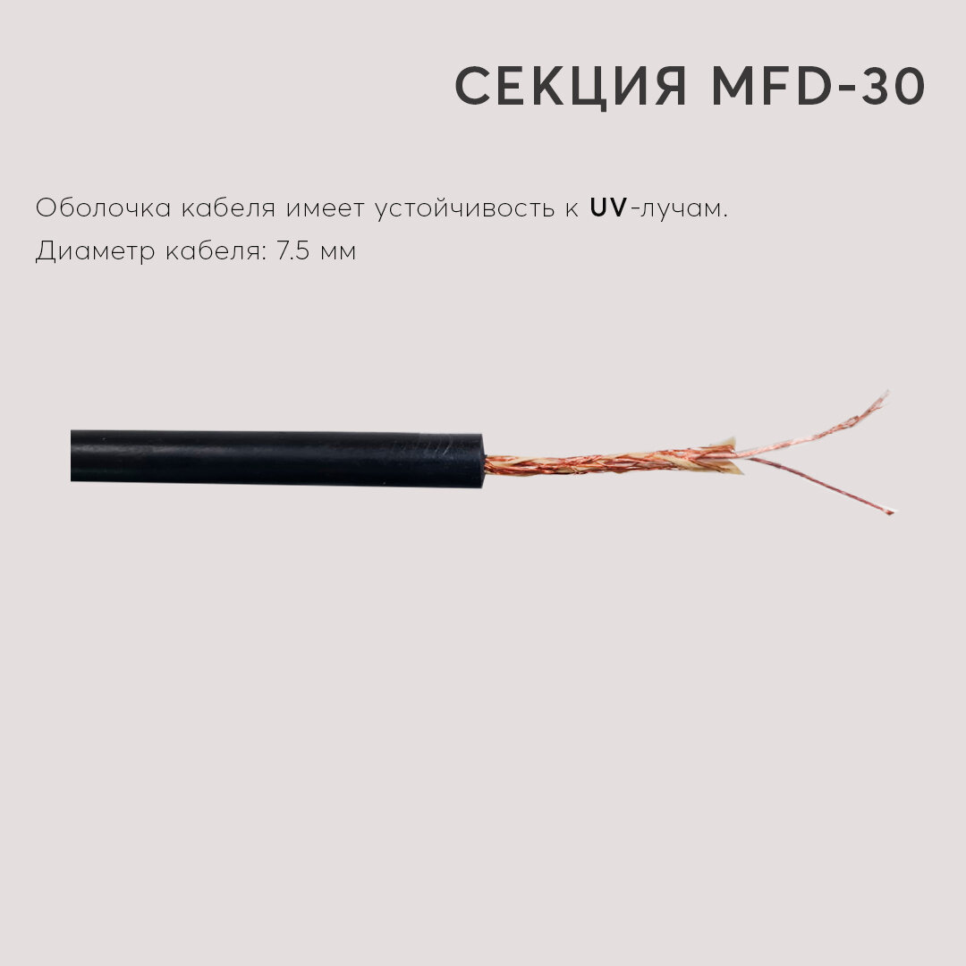 Греющий кабель Антилед, для обогрева кровли, водостоков, площадок, ступеней SPYHEAT MFD-30-2850Вт с кевларовой нитью,длина 95м - фотография № 8