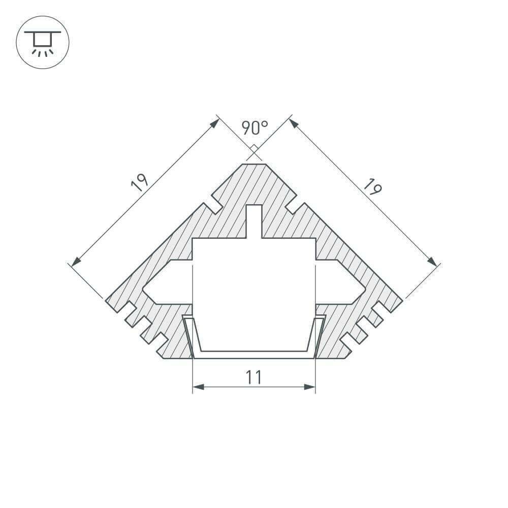 Arlight (2 м.) Профиль Arlight PDS45-T-2000 ANOD White 018264 - фотография № 3