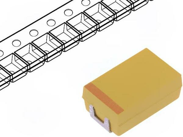 Конденсатор AVX TAJD226K025RNJ Конденсатор танталовый 25 В, 22 мкФ ±10П, корпус D, -55.125 °C, 1шт