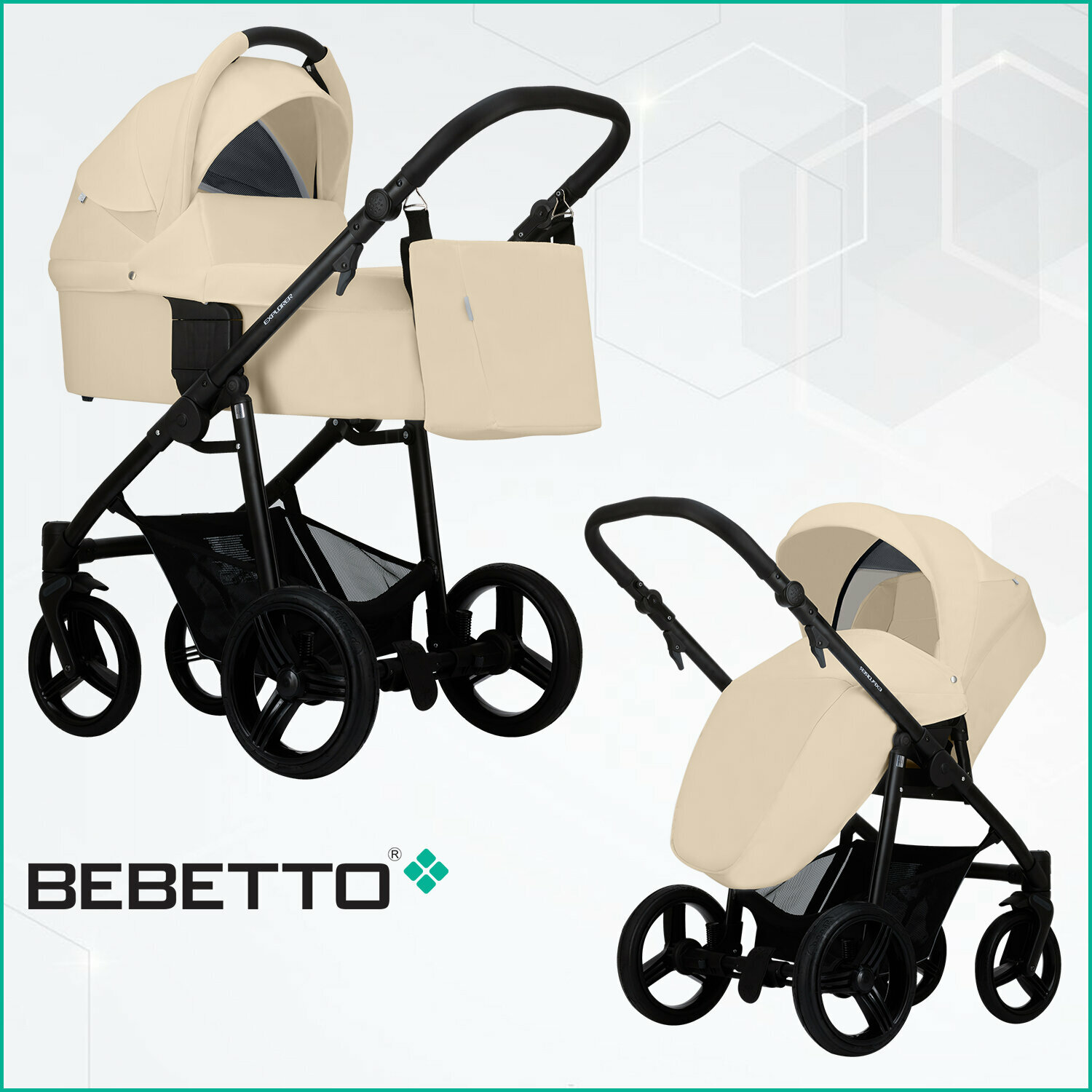 Детская коляска 2 в 1 Bebetto Explorer 02_CZM