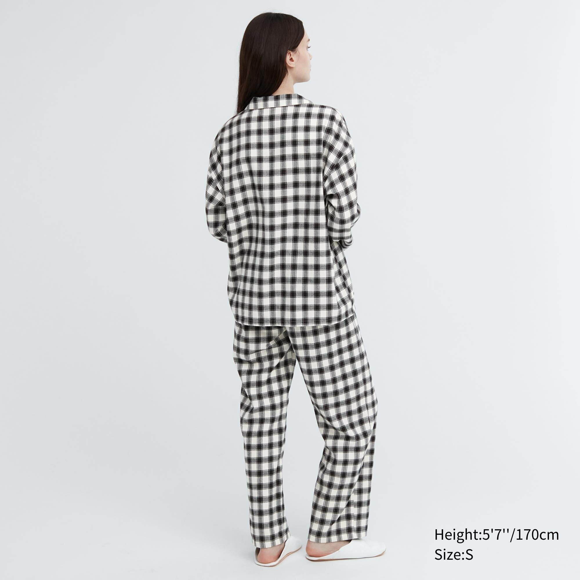 Фланелевая пижама с длинным рукавом, белый, XS - фотография № 2