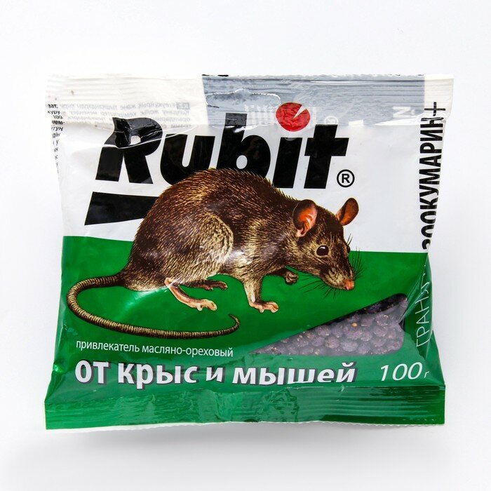 Гранулы от грызунов "Rubit" Зоокумарин+, ореховые, 100 г - фотография № 1