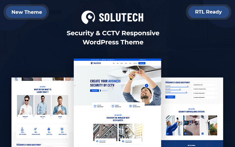 Шаблон Wordpress Solutech - Security & CCTV Responsive Тема WordPress