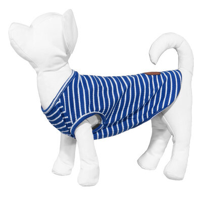 Yami-Yami одежда Майка для собак в полоску, синяя, ХS (спинка 20 см) нд28ос 51959-1, 0,028 кг