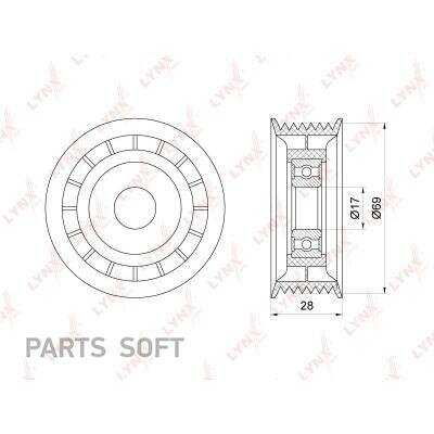 LYNXAUTO PB-5238 Ролик натяжного механизма приводного ремня 1шт