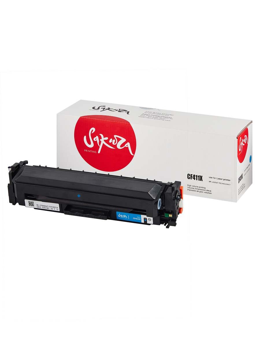 Картридж CF411X для HP LaserJet M377dw, M477fdn, M477fnw, M452nw 5000 стр. голубой