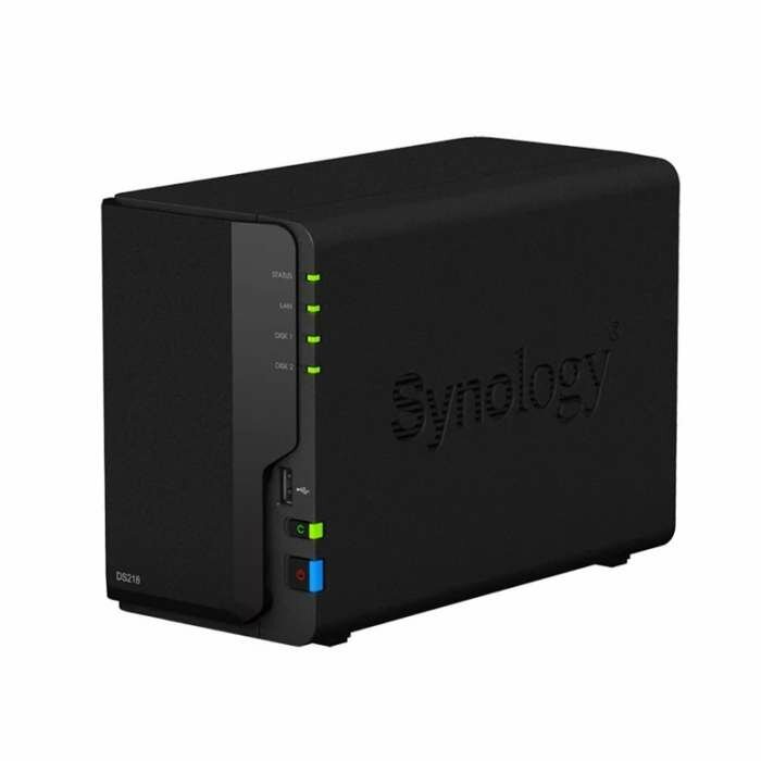  Synology DS218 QC1,4GhzCPU/2GB DDR4/RAID0,1/up to 2hot plug HDDs SATA(3,5'')/2xUSB3.0,1xUSB2.0/1GigEth/iSCSI/2xIPcam(up to 20)/1xPS repl DS216 (    )