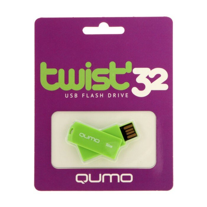 Флешки Qumo Флешка Qumo Twist Fandango, 32 Гб, USB2.0, зелёная