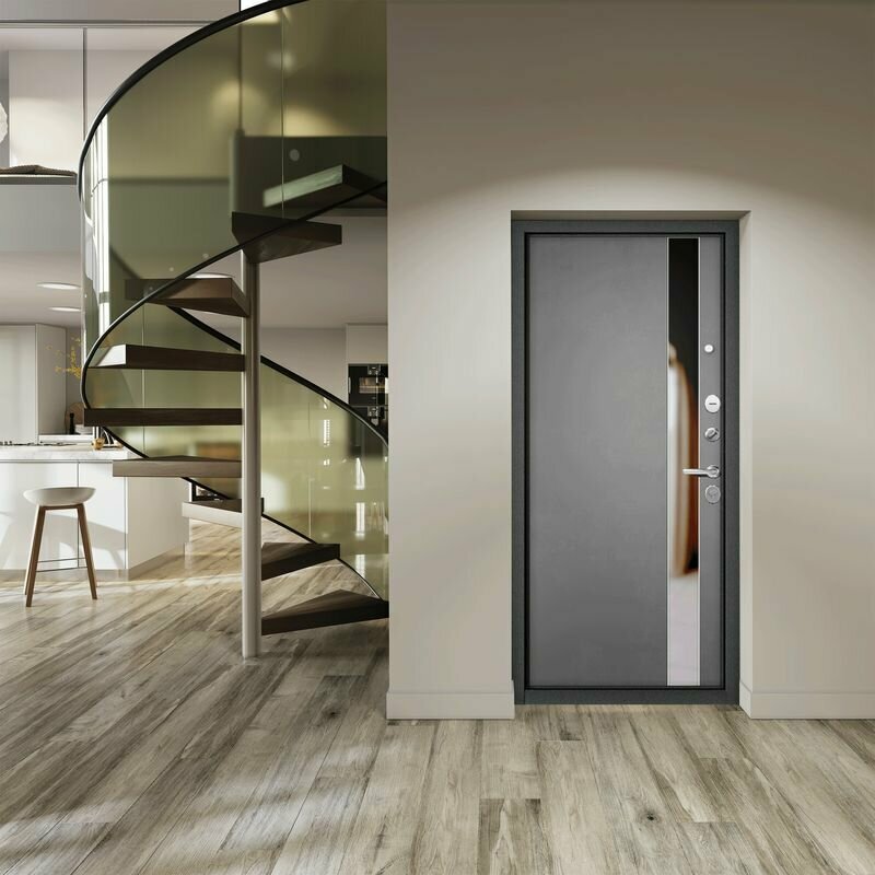 Дверь входная для квартиры Torex TRUST 960х2050, правый, тепло-шумоизоляция, антикоррозийная защита, замки 3-го и 4-го класса, черный/серый - фотография № 3