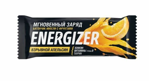 Energizer Батончик - мюсли с фруктами, "Взрывной апельсин", 40 г - 6 шт - фотография № 2