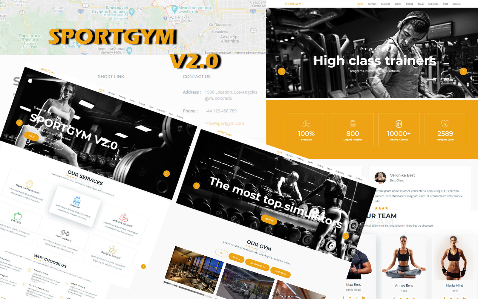 Шаблон Wordpress Wordpress Sport Landing Template Bootstrap Sportgym V2.0 - Cool Solution For Fitness And Not Only Тема WordPress