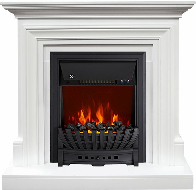 фото Каминокомплект Bradford - Белый с очагом Aspen Black