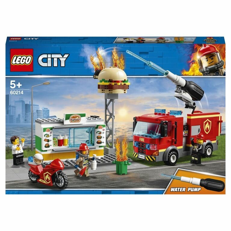 LEGO City Конструктор Пожар в бургер-кафе, 60214