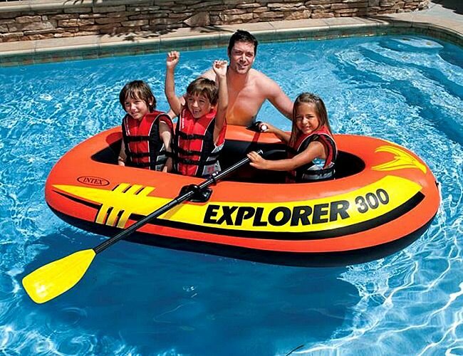 Надувная лодка Intex Explorer-300 (Set), с веслами и насосом, 211х117х41см, 58332