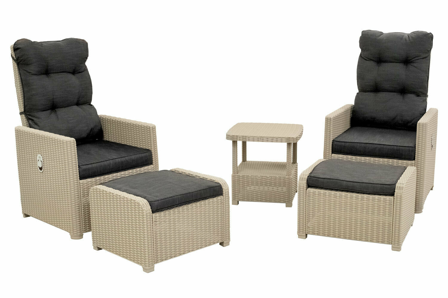 Комплект уличной мебели B:rattan MANCHESTER OTTO SET 2 серый