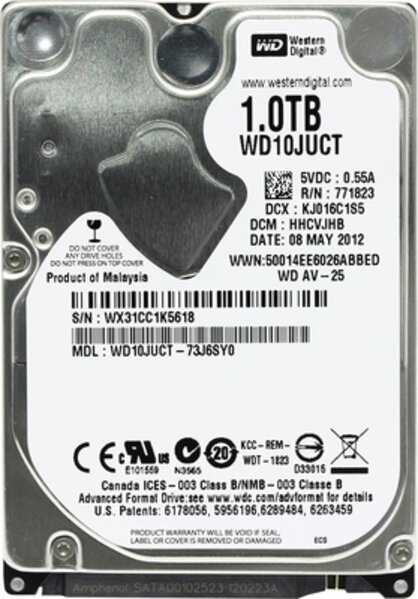 Жесткий диск 2,5" 1tb WD WD10JUCT .