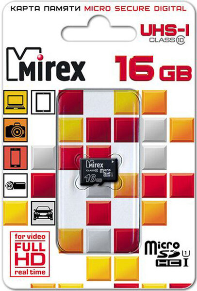 Память microSD 16Gb Mirex 13612-MCSUHS16 .