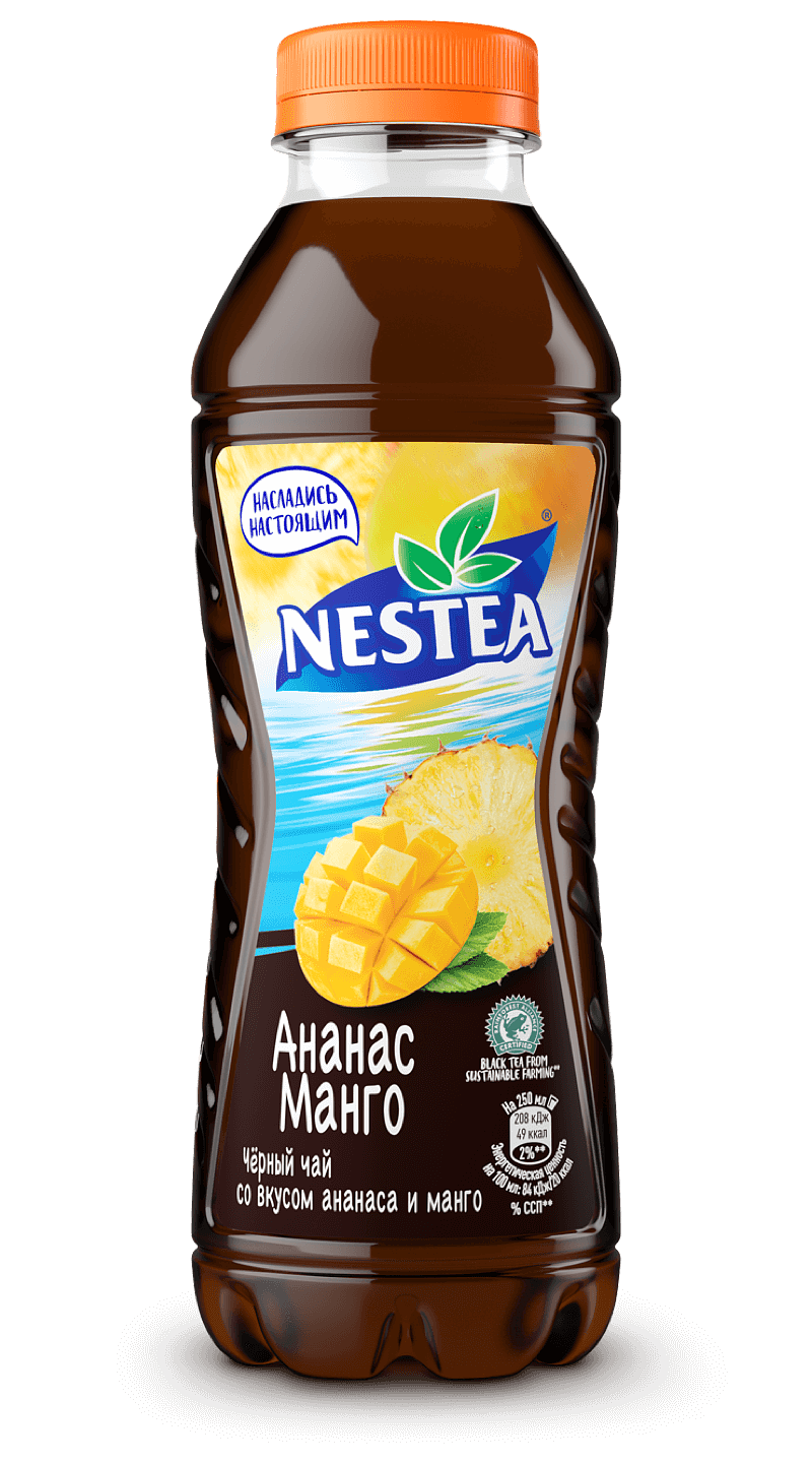 Упаковка 6 штук Холодный чай Nestea черный Манго-ананас 0,5л ПЭТ