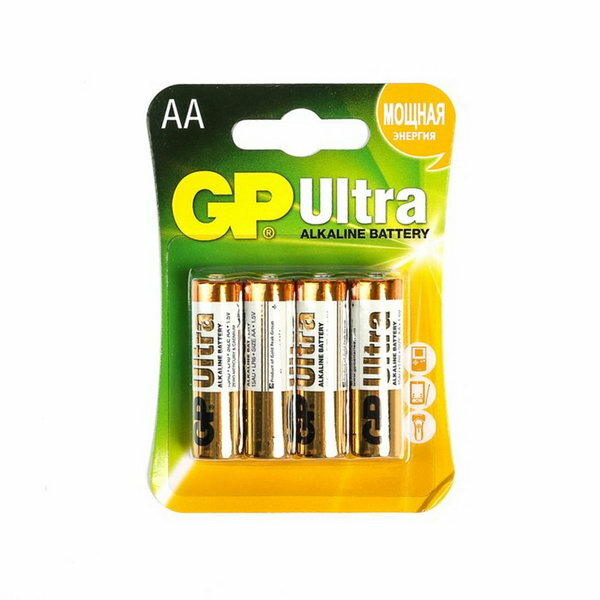 GP Батарейка алкалиновая GP Ultra AA LR6-4BL 1.5В блистер 4 шт.