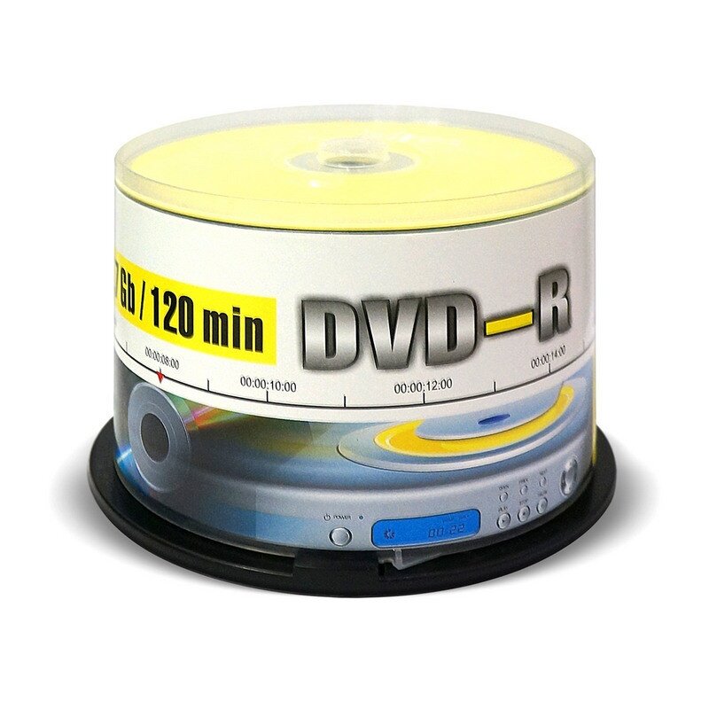 Компакт-диск Mirex DVD-R, 4,7 гб, 16x, Cake box, 50 шт (UL130003A1B)