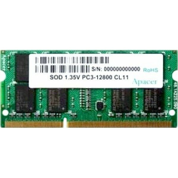 Память Apacer 4Gb DDR3 1600MHz (pc-12800) SO-DIMM 1,35V Apacer Retail AS04GFA60CATBGJ/DV.04G2K.KAM