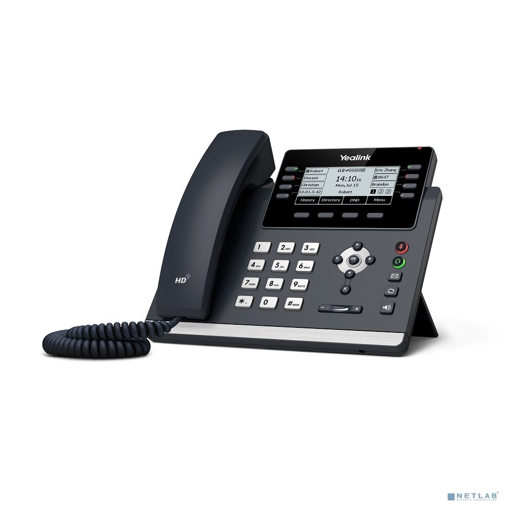 Yealink VoIP-телефон YEALINK SIP-T43U 12 аккаунтов, 2 порта USB, BLF, PoE, GigE, без БП, шт