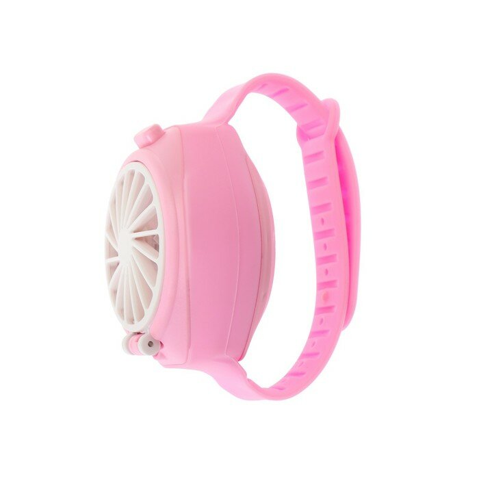 Мини вентилятор в форме наручных часов LOF-10, 3 скорости, поворотный, розовый - фотография № 5