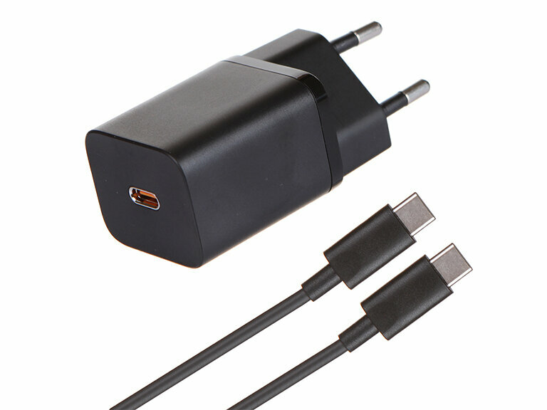 Зарядное устройство для телефона BASEUS Super Si USB-C + Кабель Type-C-Type-C 3A 25W черный
