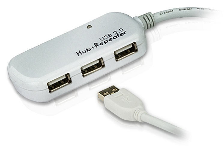 ATEN Концентратор, внешний ATEN USB 2.0 4-Port Hub with Extension Cable 12m