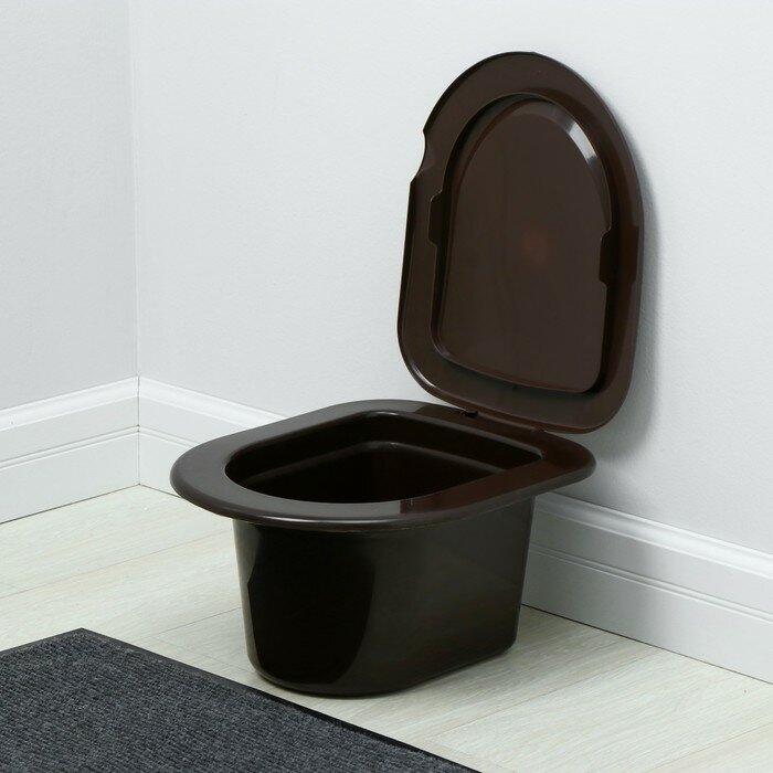 Ведро-туалет, h= 20 см, 11 л, коричневое - фотография № 1