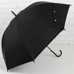 Зонт - трость полуавтоматический "Однотонный", 8 спиц, R = 46 см, цвет чёрный
