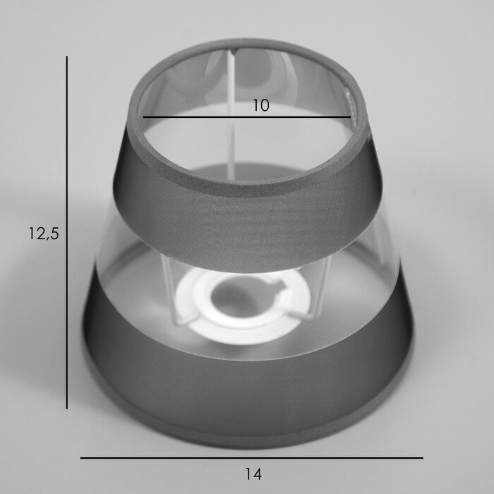 Абажур для люстры "Тумран" E27/Е14 серый 15х15х13 см - фотография № 6