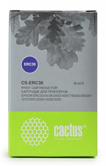 Картридж ленточный Cactus CS-ERC30, для Epson, черный