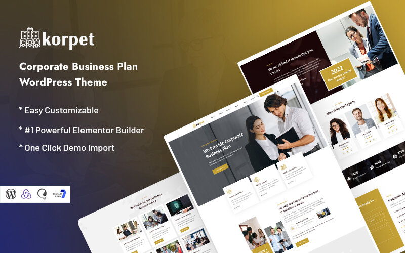 Шаблон Wordpress Korpret - Corporate Business Plan Theme WordPress