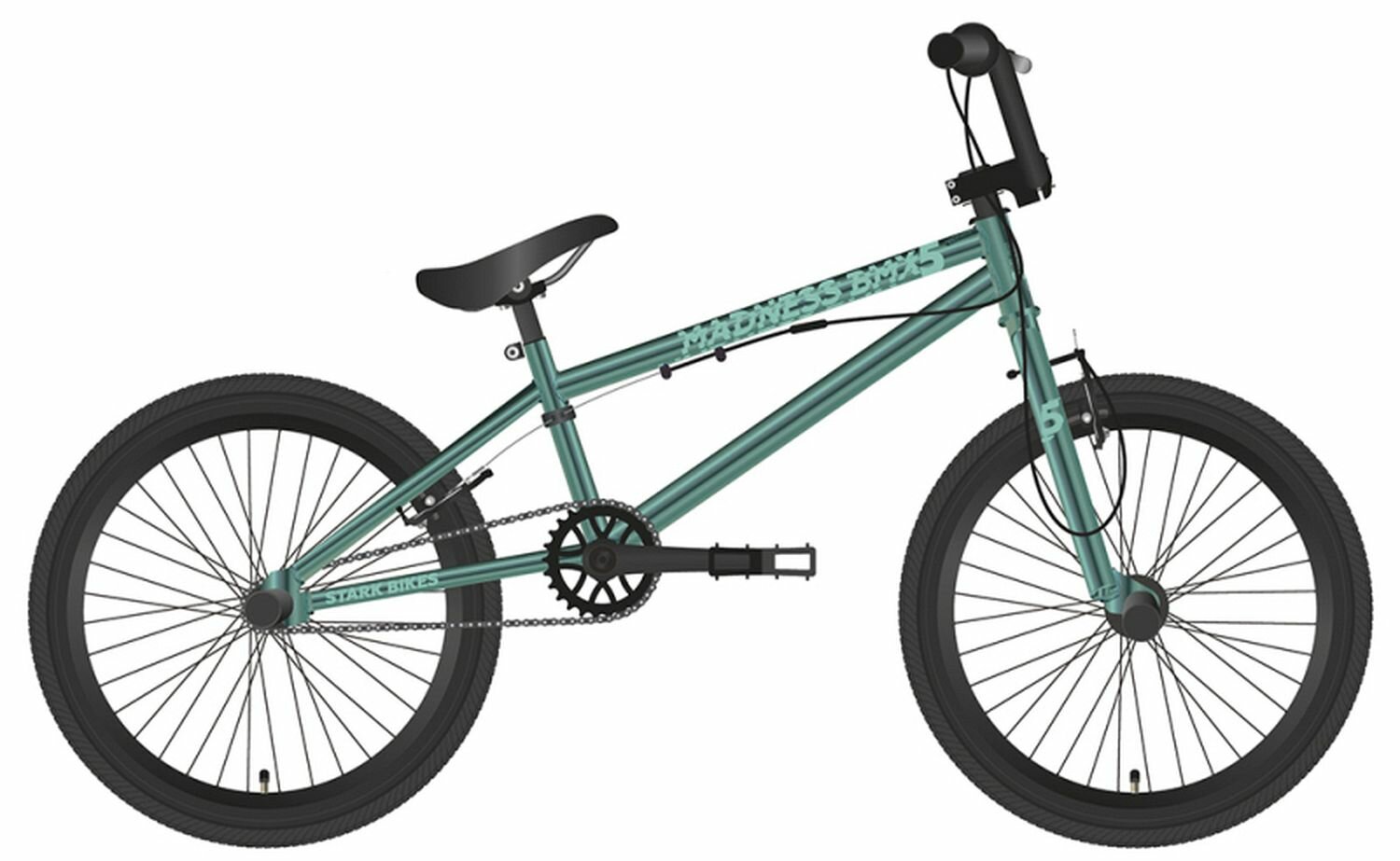 Велосипед Stark Madness BMX 5 (2022) (Велосипед Stark'22 Madness BMX 5 бирюзовый/зеленый, HQ-0005116)