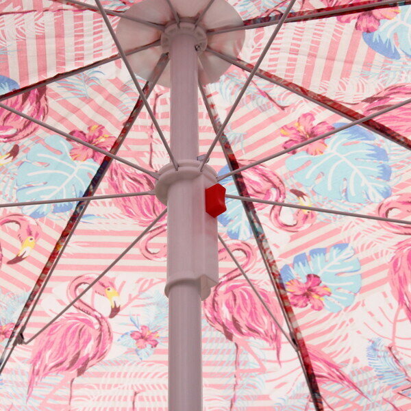 Зонт пляжный D=170см, h-190см «Розовый фламинго» ДоброСад
