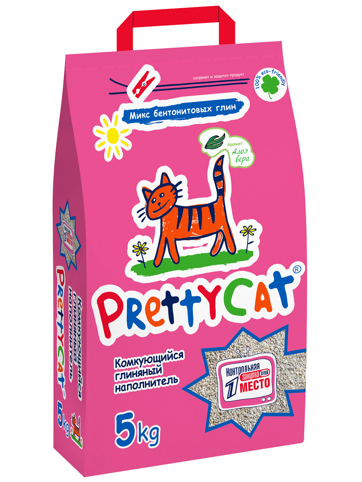 Комкующийся наполнитель для кошек PrettyCat Euro Mix бентонитовый, аромат алоэ 5 кг/20 л - фотография № 1
