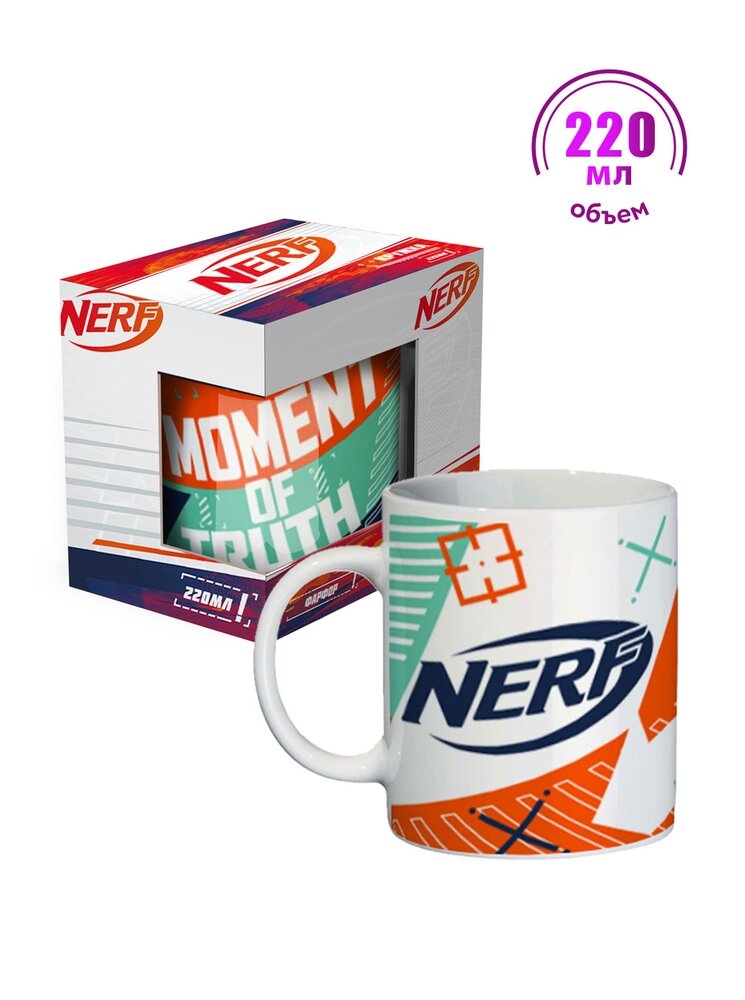 фото Кружка в подарочной упаковке "Нерф", Никогда не сдавайся, 220 мл, фарфор, ND Play