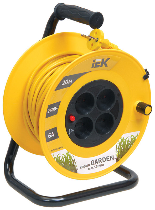 Катушка IEK УК20 с т/з 4 места 2P/20м 2х0 75 мм2 ''Garden''