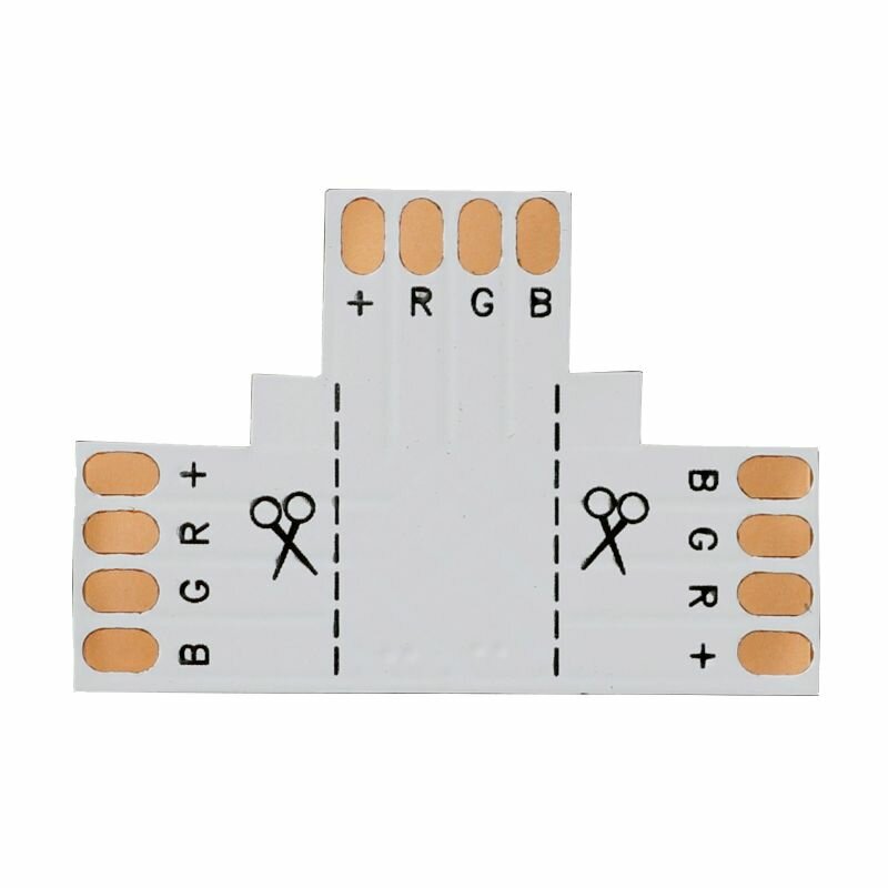 2 шт. Заглушка для LED ленты Коннектор T-образный Без фиксаторов RGB5050 10мм