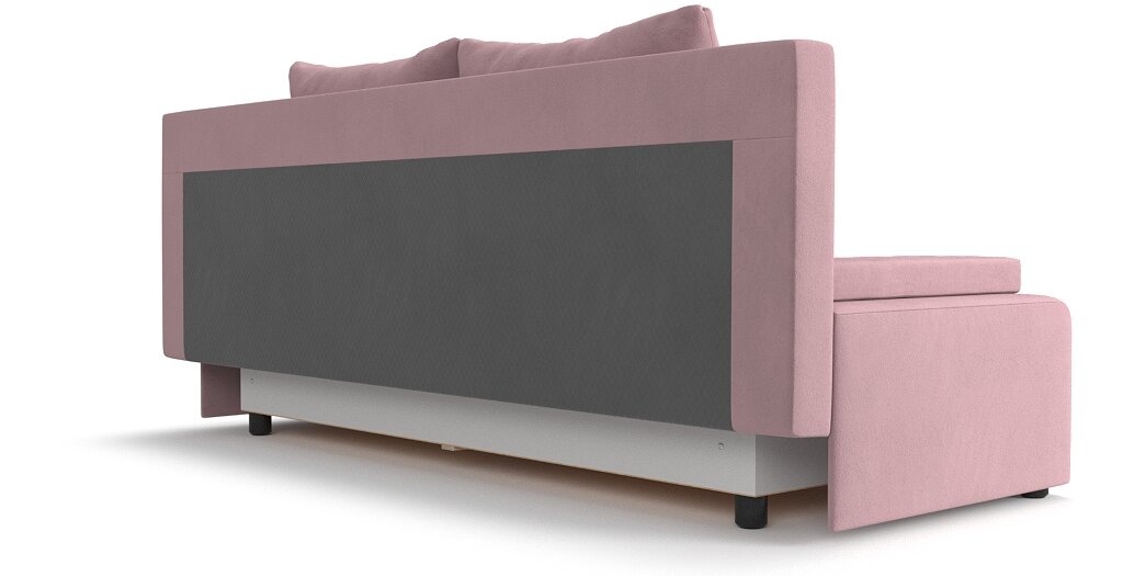 Диван-кровать PUSHE Лиссабон Lux, велюр, розовый - фотография № 12