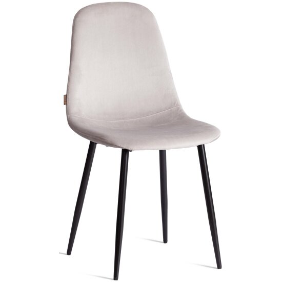 Стул Tetchair BREEZE (mod. JSC-58) / 1 шт. в упаковке Велюр/металл , 44 х 53 х 86 см, Light grey (светло-серый) HLR14 / черный