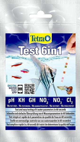 Tetra Экспресс-тест Tetratest Stripes 6в1 для быстрой проверки качества воды, 10 экспресс-полосок