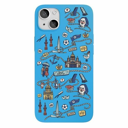 Чехол для смартфона VLP Art Collection Saint Peterburg для iPhone 13 голубой