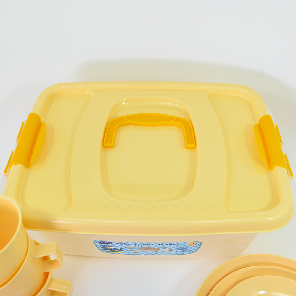 Набор посуды "Для пикника" на 4 персоны, цвет бежевый - фотография № 8