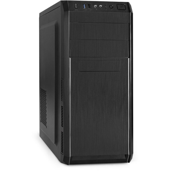 Корпус Miditower ExeGate XP-334UC-XP500 (ATX, XP500 с вент. 12см, 1*USB+1*USB3.0+1*TypeC, аудио, черный)