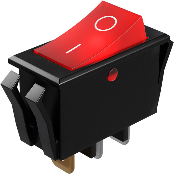Кнопка выключатель (тумблер) GSMIN K3 ON-OFF 6А 250В AC 2-Pin (15x10x15мм) комплект 3шт (Красный) - фотография № 3